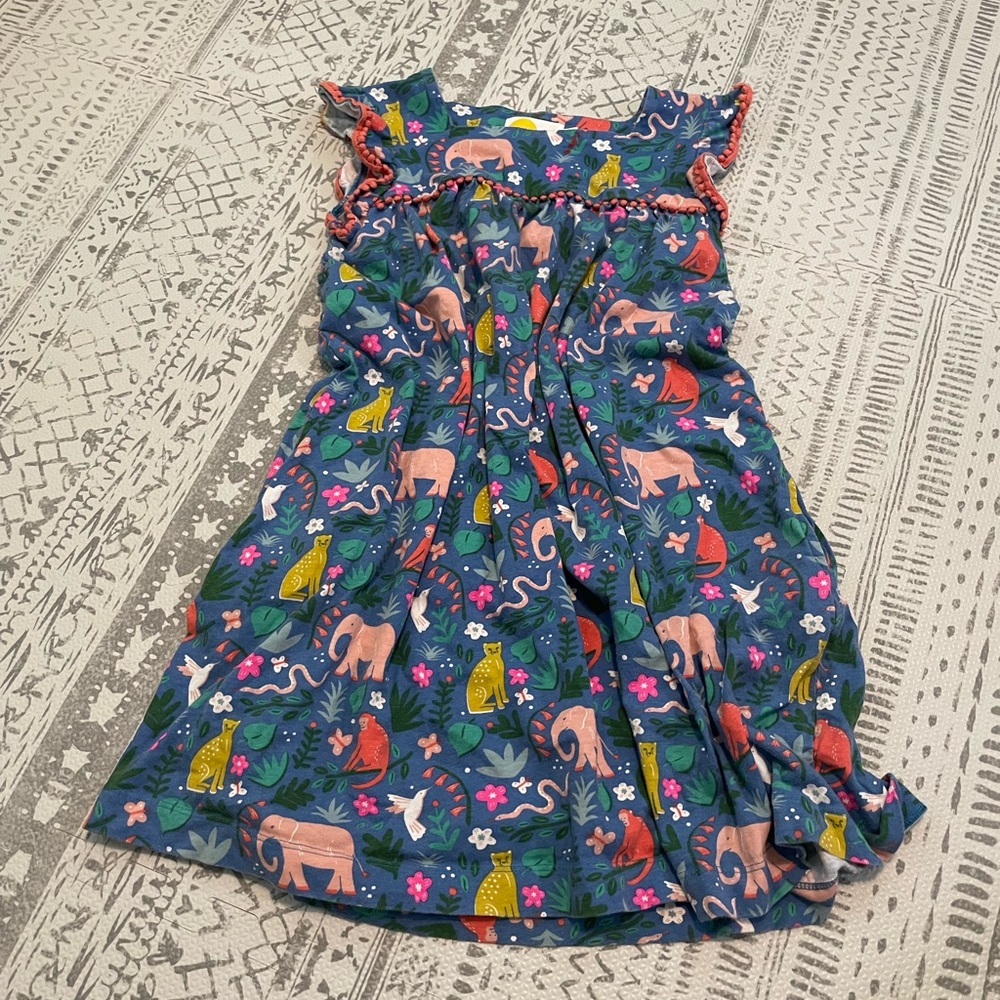 MiniBoden Jungle Print Dress 9-10Y